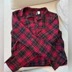 DIVIDED Red and Black Plaid Button Down Shirt